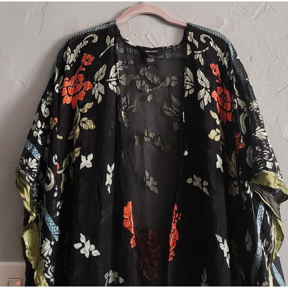 Karen Kane Cardigan Women's One Size, Nylon, Viscose, Floral, Open Front,preppy - Picture 6 of 13